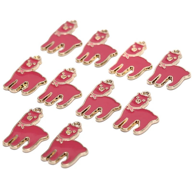 10PCS DIY Jewelry Accessories Gold Color Enamel 3D Little Sparrow Colorful Bird Charm Fit Bracelets Women Beads& Jewelry Making - Окраска металла: 8