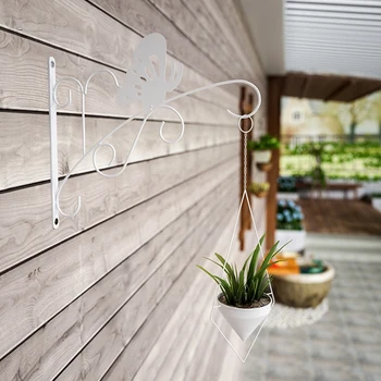 

Household Wall Mounted Flowerpot Bracket Metal Iron Art Candlestick Hooks Frame Holder Balcony Flower Pot Stand Garden Decor