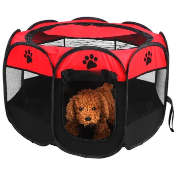 

Foldable 8-Sided Mesh Panel Pet Tent Exercise Play Mesh Cover For Indoors Outdoors Traveling Camping