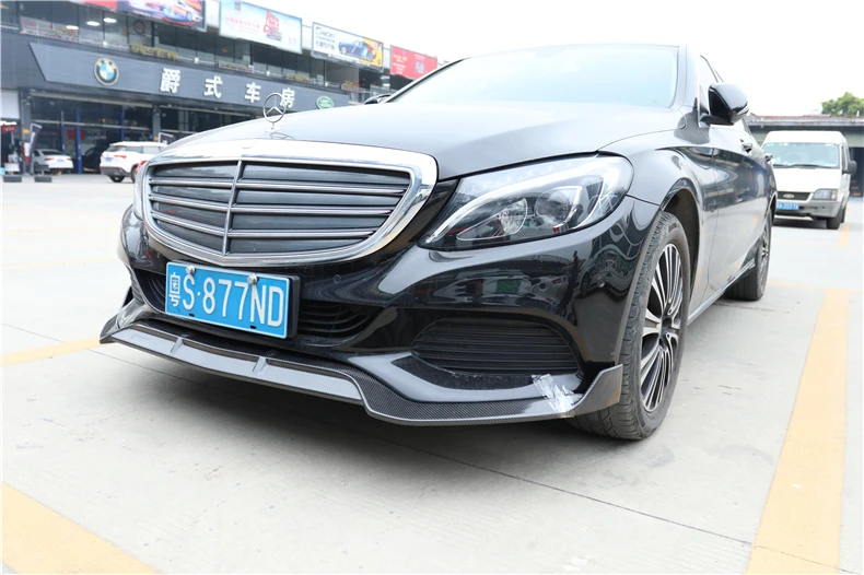 Для Mercedes-Benz C Class W205 C180 C200 C260 C300- углеродное волокно передний спойлер бампер диффузор спойлеры