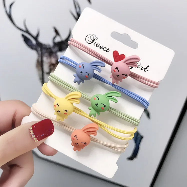 Mixed color rabbit A Корейские резинки для волос, заколки для резинки для волос, резинки для волос для женщин, милые аксессуары для волос для девушек, модная повязка на голову - Цвет: Mixed color rabbit A