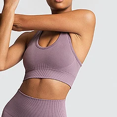 Light Purple Женский бесшовный Спортивный Бюстгальтер Для фитнес тренажерный зал Йога подошва для бега укороченный Топ Спортивная майка топы спортивный тренажерный зал бесшовный Женский бюстгальтер - Цвет: Light Purple