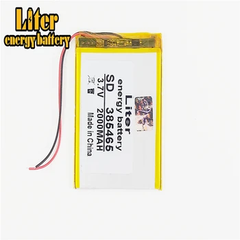 

385465 3.7V 2000mAh 405565 Lithium Polymer Li-Po li ion Rechargeable Battery cells For Mp3 MP4 GPS 7 inch