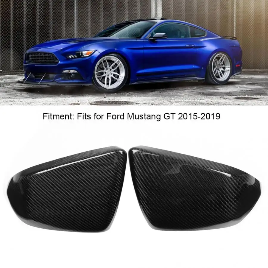 2 шт. углеродного волокна Зеркало заднего вида Корпус крышка подходит для Ford Mustang GT нам Стиль автомобильные аксессуары