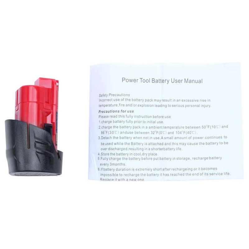 1x красный + черный литий-ионный аккумулятор 12V 2500mAh для Milwaukee 48-11-2401 M12