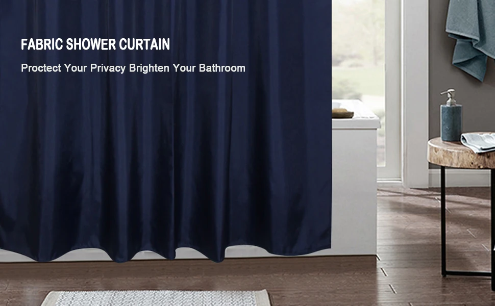 海军蓝浴帘