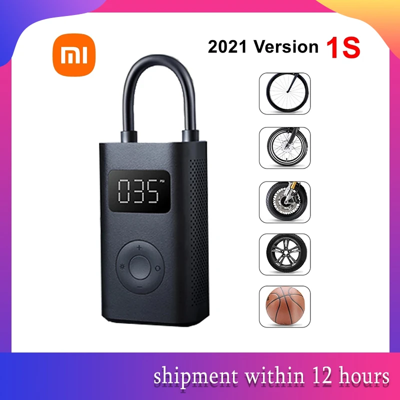 2021 New Xiaomi mijia Portable Electric Air 1S inflator multitool air pump for bike car ball Compressor Led Type-C smart home