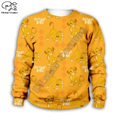 Kids sweatshirts Толстовки с капюшоном с героями мультфильмов «Simba The Lion King», детские толстовки на молнии с 3d принтом, топ с длинными рукавами для мальчиков и девочек, штаны, Прямая поставка - Color: Kids sweatshirts