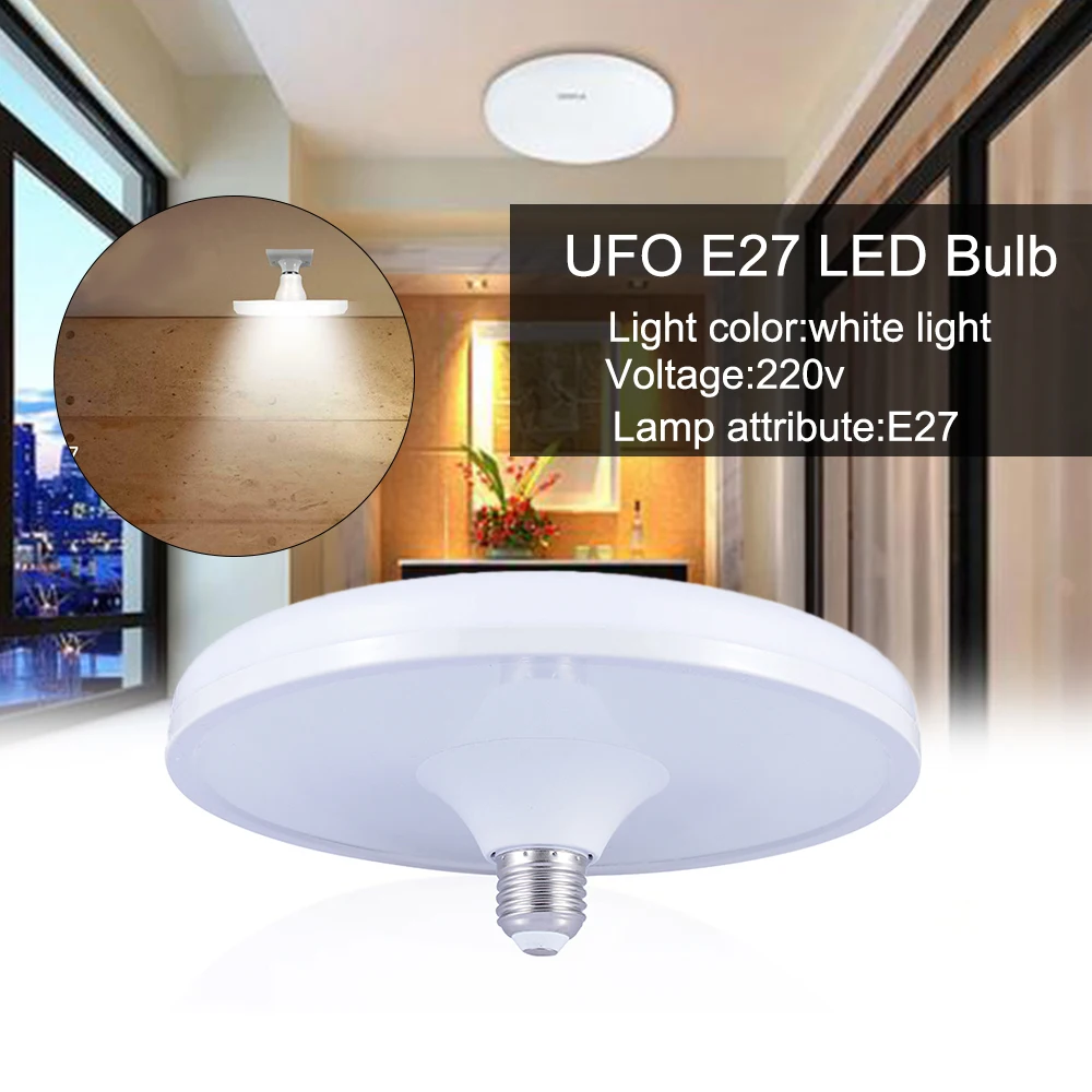 Energy Saving E27 LED Bulb 220V 20W 40W 60W 80W UFO Light White Home Warehouse Lighting Super Bright | Освещение