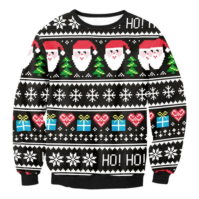 Уродливый Рождественский свитер, пуловер, рождественские свитера, джемперы, топы для мужчин и женщин, длинный рукав, Осень-зима, пуловер, толстовка, 3D свободные топы - Цвет: SWYS023