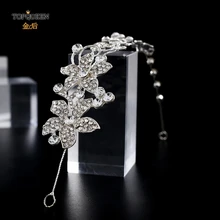 TOPQUEEN HP260 серебряные со стразами оголовье для женщин волосы с цветами штук для женщин Свадебные аксессуары для головных уборов