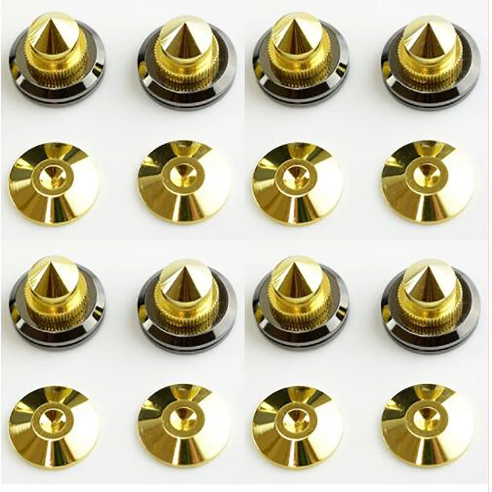 

NEW 8SET Gold Speaker Spikes Subwoofer Spikes Isolation CD Amplifier Turntable Pad Stand Feet nail shock absorber feet