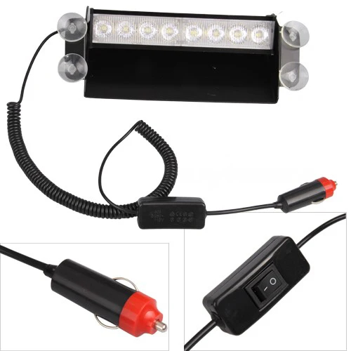 12V 8 LED Fire Car Deck Truck Dash Strobe Flashing Warning Light Security Lamp