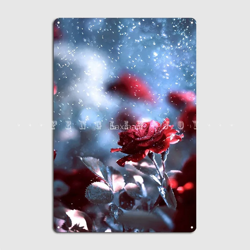 

Roses Metal Plaque Poster Pub Mural Vintage Painting Décor Tin Sign Poster