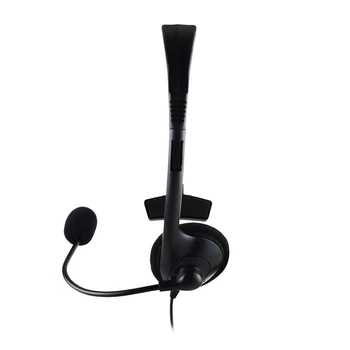 

Computer Headset Wired Headphones Single-Ear Type With Flexible Microphone Black Computer Headset For Laptop PC Phone Call