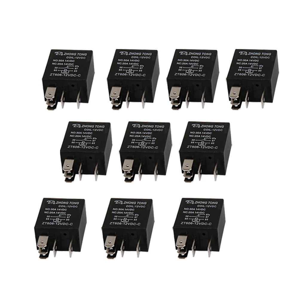 12V 20/30 Amp 5 Pin SPDT автомобильное реле, Электрический релейный переключатель для автомобильного грузовика лодки морской(упаковка из 10