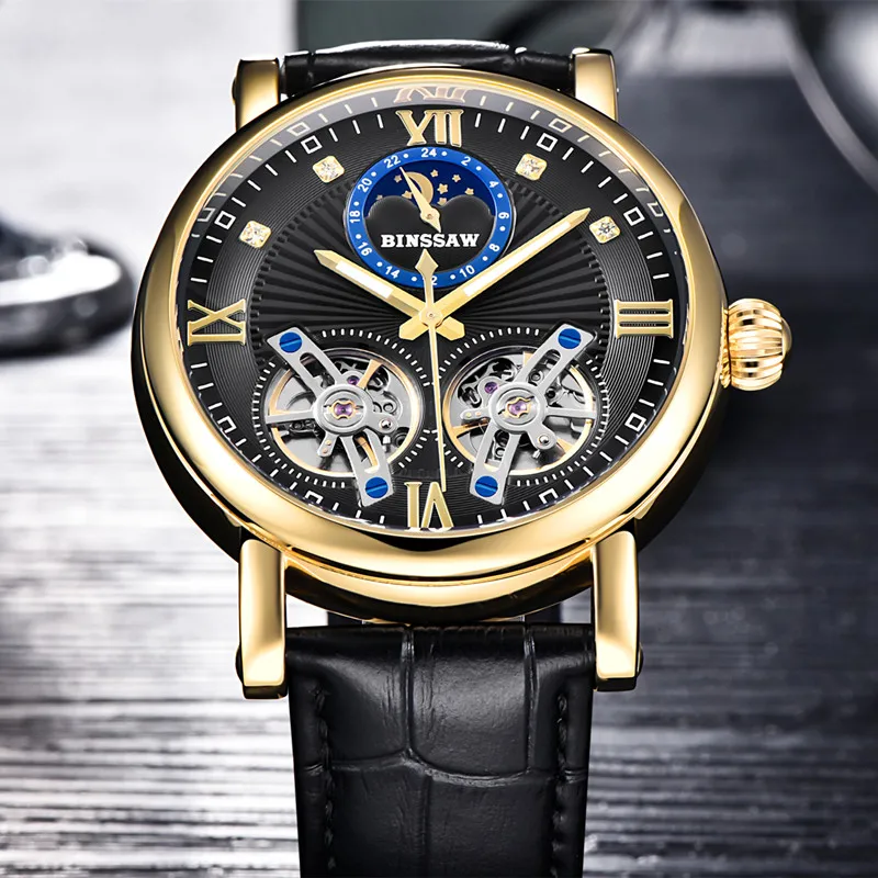 Новинка; Automatische Mechanische Horloge; люкс; Merk Dubbele Tourbillon; повседневная одежда; водонепроницаемые спортивные часы; Relogio Masculino