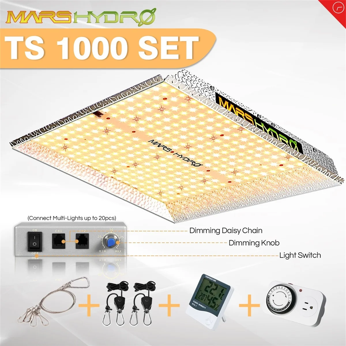 MarsHydro TS 1000W светодиоидная лампа с регулируемой яркостью Светодиодная для