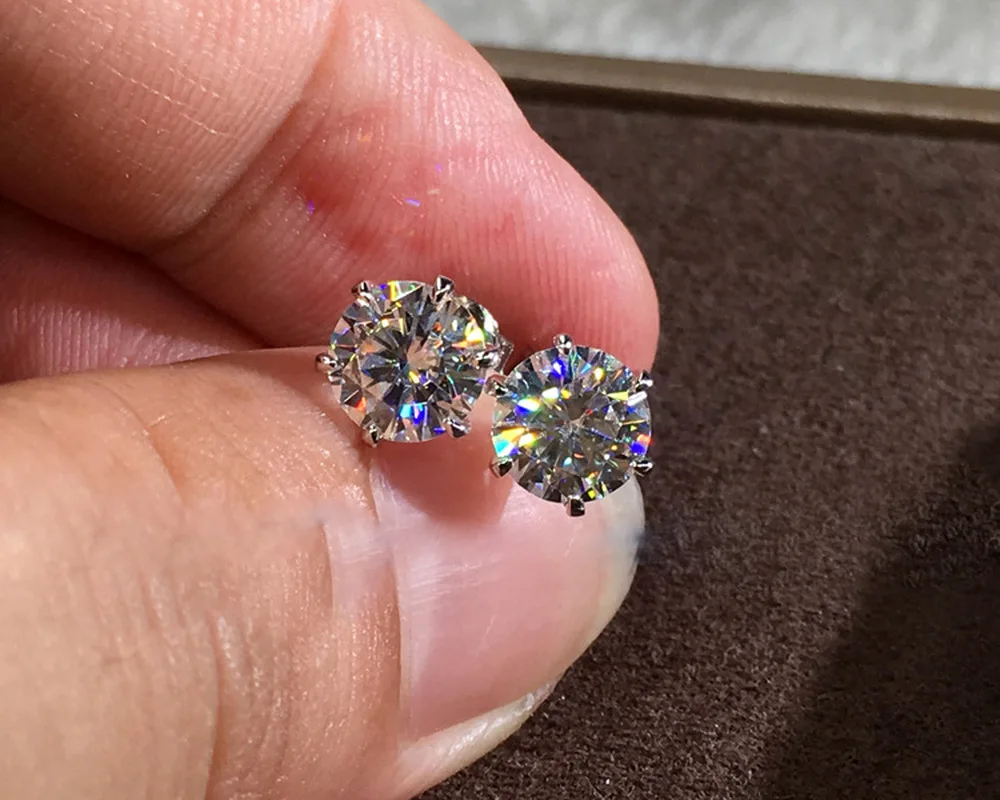 925 пробы серебряные милые простые серьги-гвоздики с цирконием для женщин, модные корейские серьги для свадьбы, помолвки