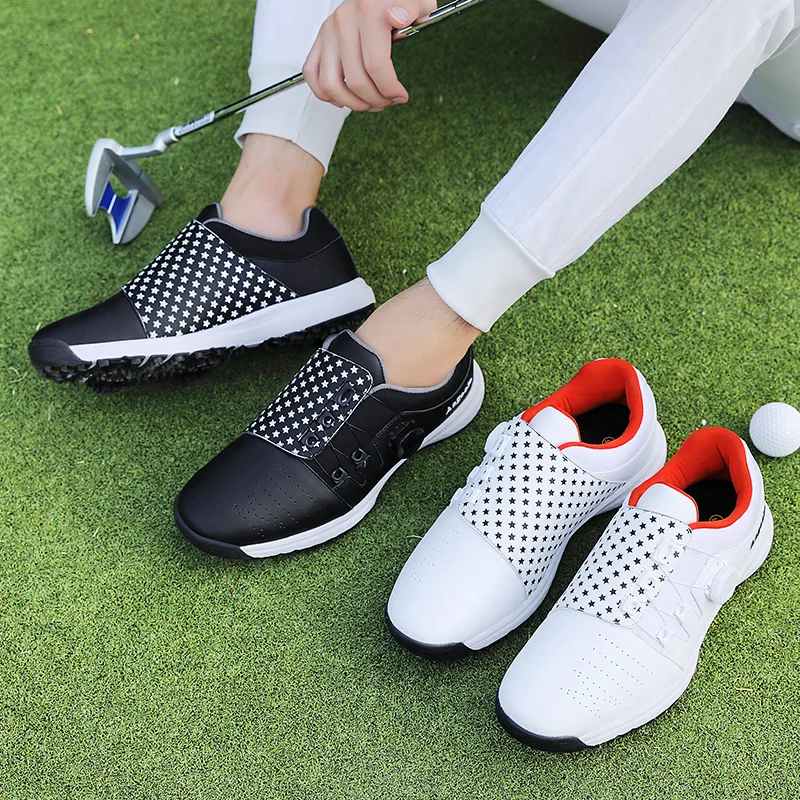 de competición de Golf profesional con picos para hombre, bota de cuero genuino para de Golf, caminar, atléticas| Zapato de golf| -