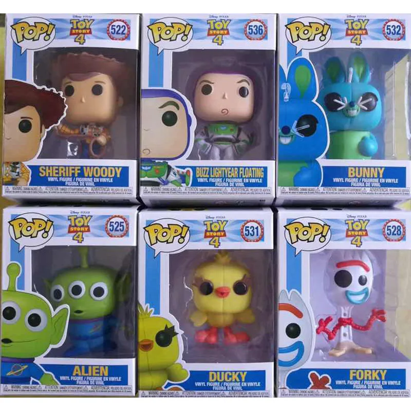 FUNKO POP Аниме фигурки История Игрушек 4 Forky Ducky кролик Базз Лайтер инопланетянин Вуди экшн Коллекционные Фигурки игрушки для детей