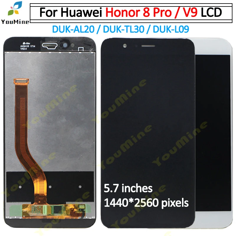 ЖК-дисплей для Huawei Honor V9 5 7 &quot сенсорный экран с дигитайзером в сборе 2560x1440