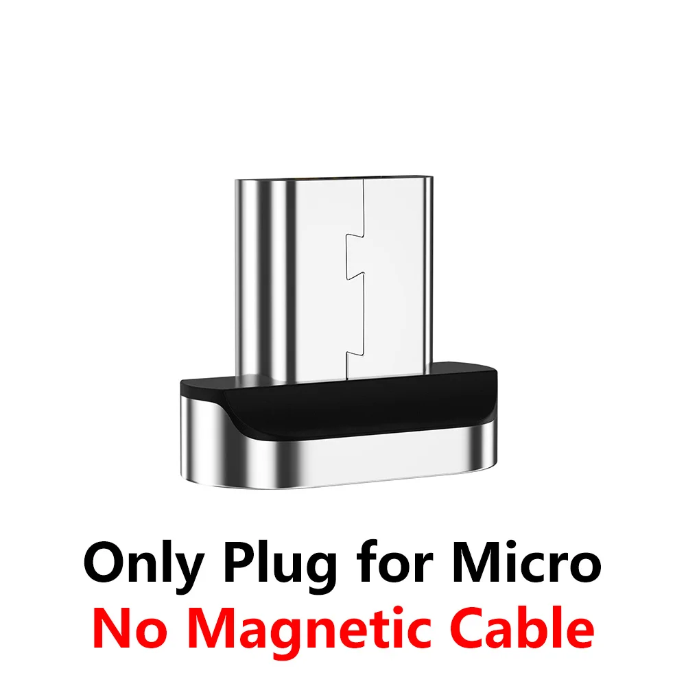ZRSE 3m 2M 1M Магнитный кабель Micro USB кабель для iPhone samsung Магнитный зарядный светодиодный 3A Синхронизация данных Быстрая зарядка type C кабели - Цвет: Only Plug for Micro