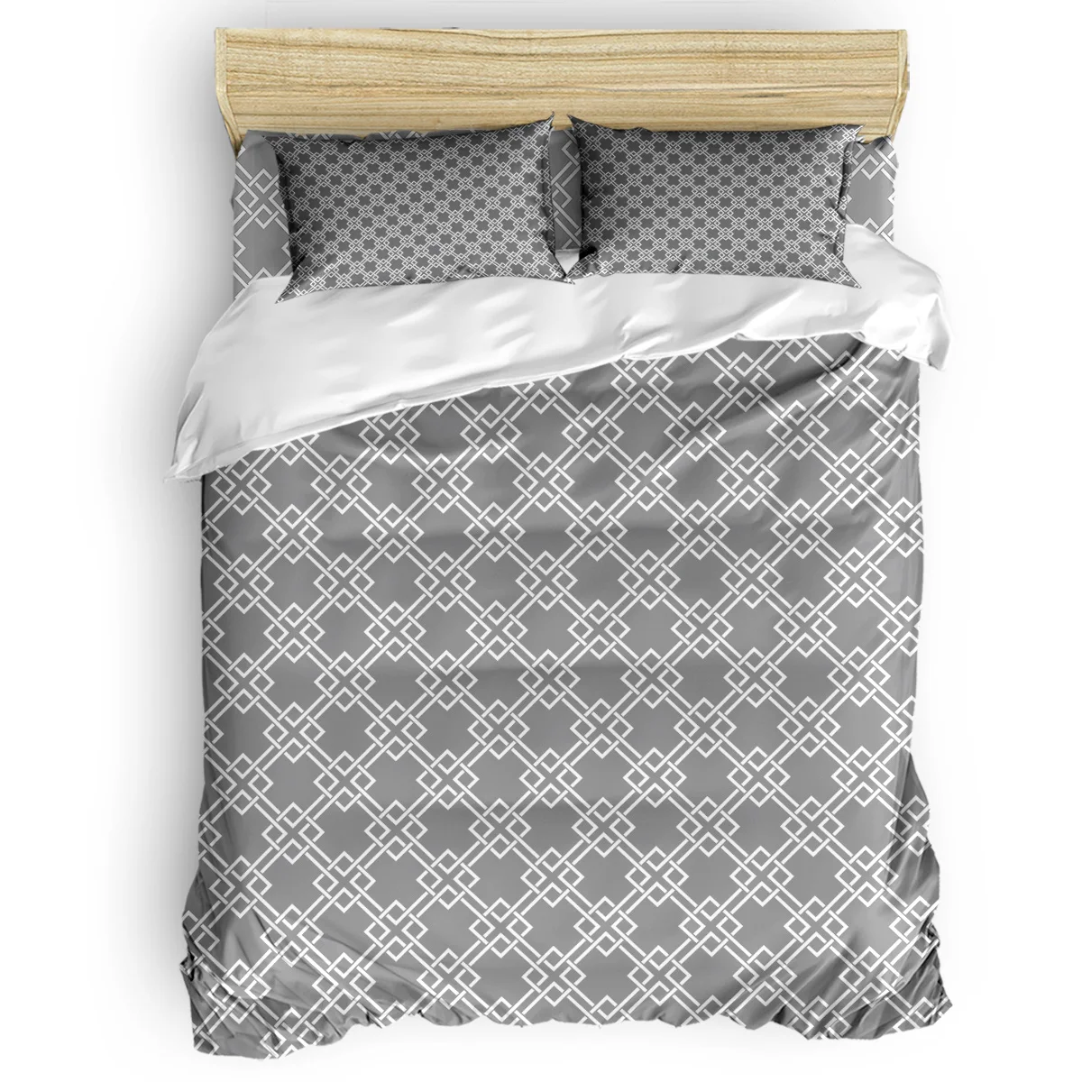 

Modern Geometric Mesh Duvet Cover Set Vintage Floral Art Design Collection of 3/4pcs Bedding Set Bed Sheet Pillowcases Cover Set
