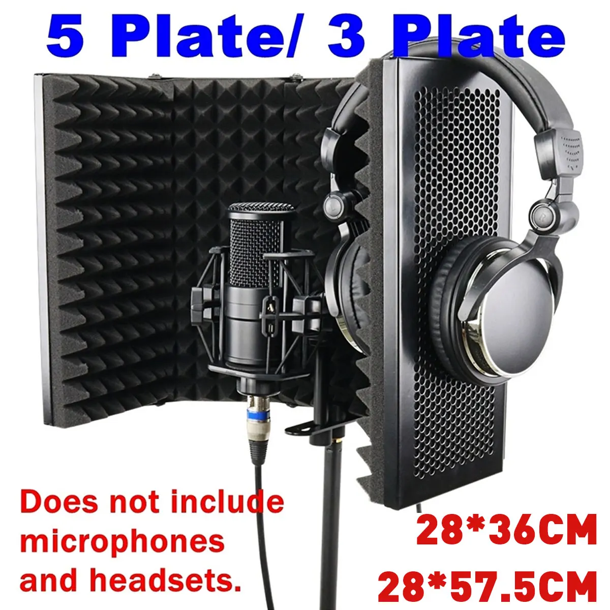 

3 Plate Recording Microphone Wind Screen Board Sound-absorbing Cover Microphone Sound Insulation Screen Sound-proof Plate
