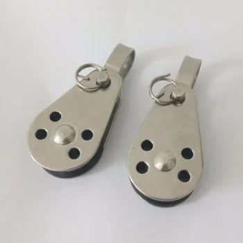 

Kayak Nylon Pulley Block Small Wear resistant Flexible Fitting 2pcs Lifting Rope