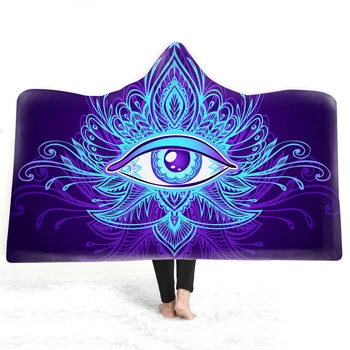 

3D all-eye Hooded Blanket Sherpa Fleece Wearable plush Throw Blanket on Bed Sofa Wearable Fleece Throw Blankets B137