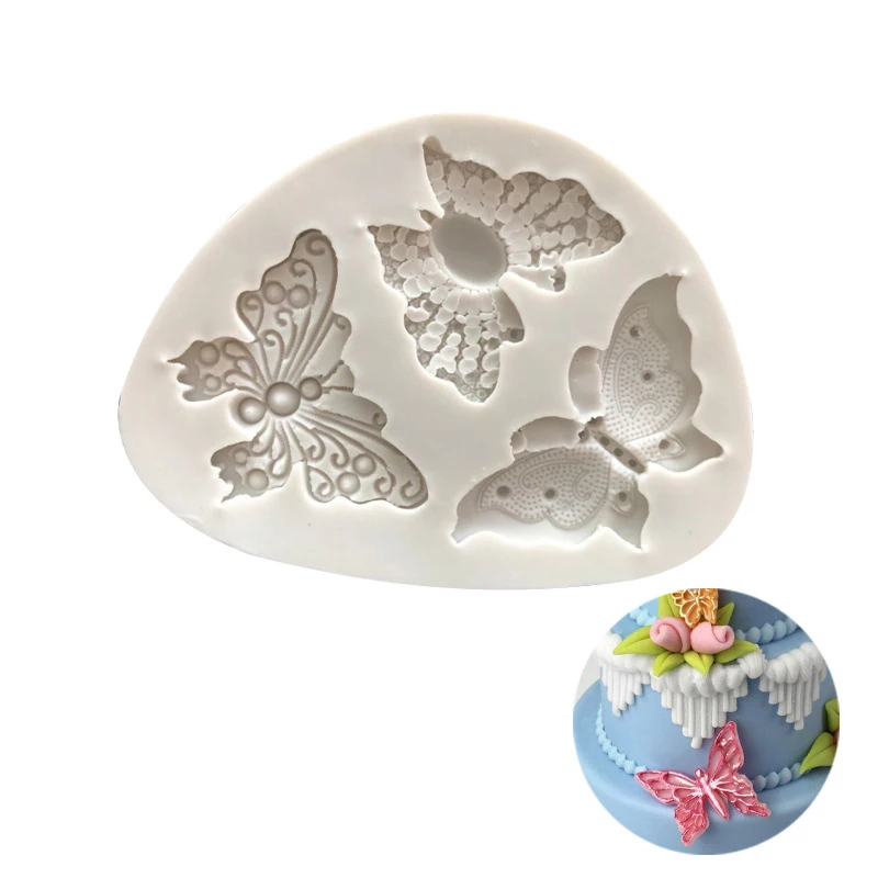 В форме бабочки Fondant (сахарная) силиконовая форма для выпечки в цветка мыла и