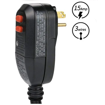

GFCI Replacement Plug Assembly with Ground Fault Circuit Breaker Safety RCD Protection Pool Pump, Washing Machine, Air Condition