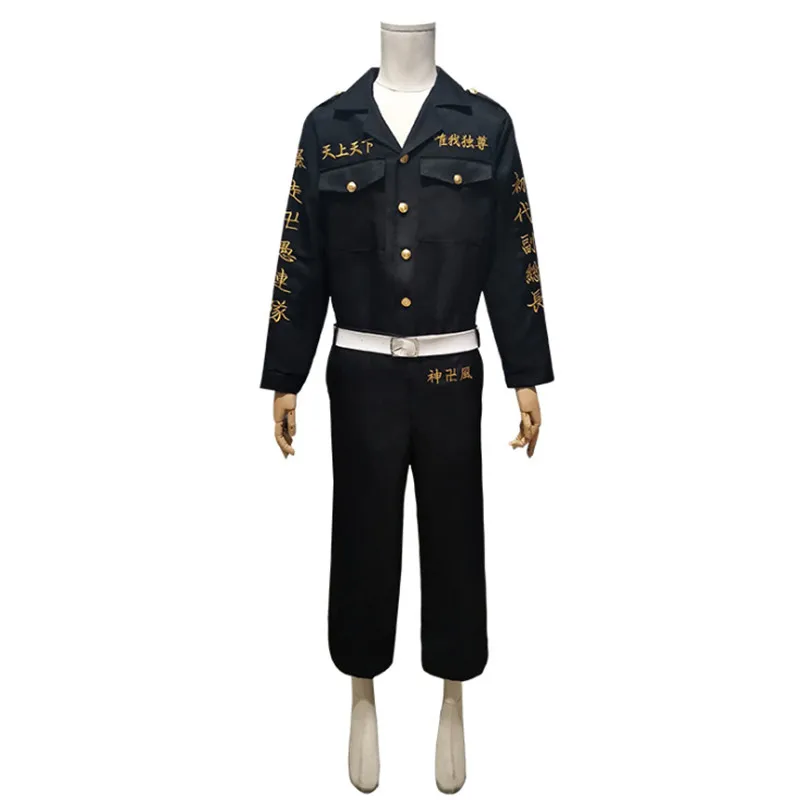 Anime Tokyo Revengers Ken Ryuguji Tokyo Manji Gang Cosplay Costume Black Shirt Pants Uniform
