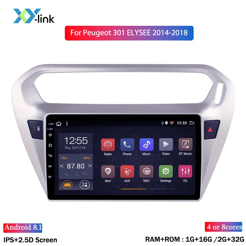 Автомагнитола на Android 8 1 с IPS-экраном 2.5D для peugeot 301 citroen elysee 2014-2018 GPS-навигация