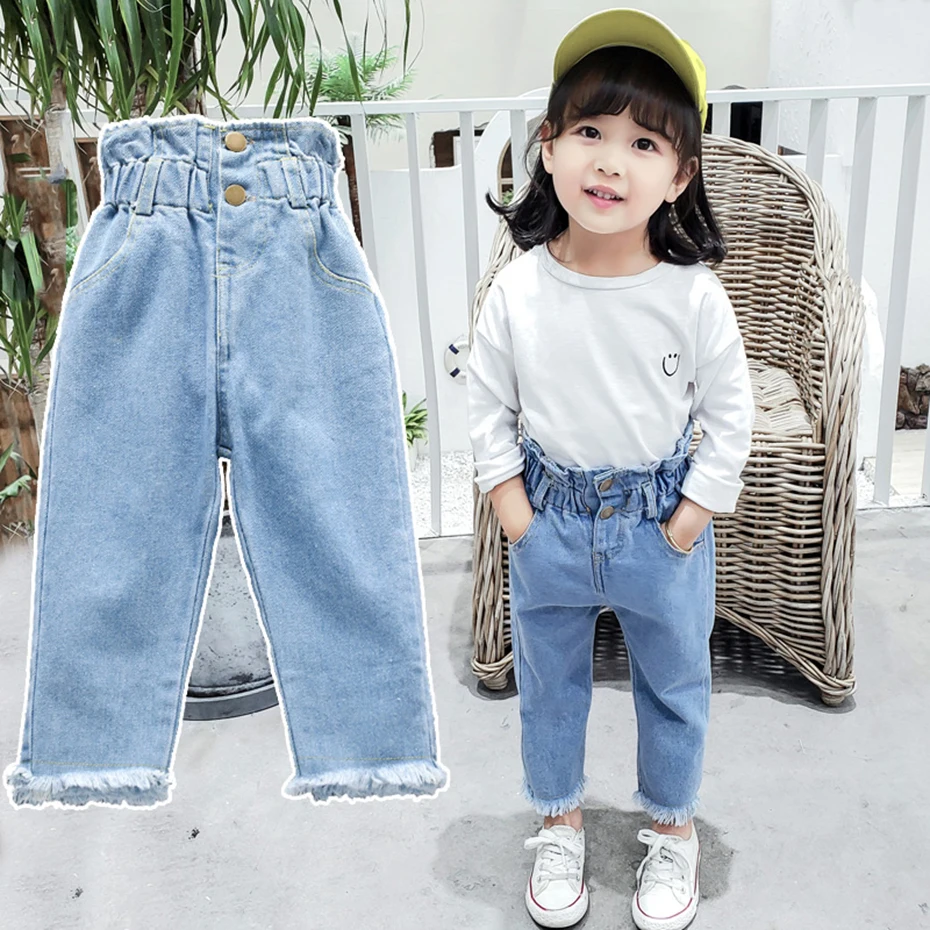 Jeans per bambini Jeans strappati per bambini Jeans a vita alta neonata  primavera autunno vestiti per ragazze|Jeans| - AliExpress