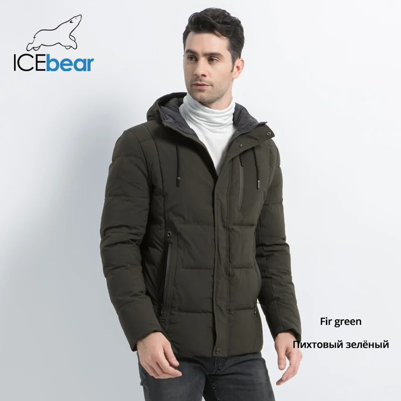 ICEbear, новинка, зимняя Модная брендовая мужская куртка, простая модная куртка с капюшоном, вязаные мужские куртки с манжетами, MWD18926D - Цвет: M868