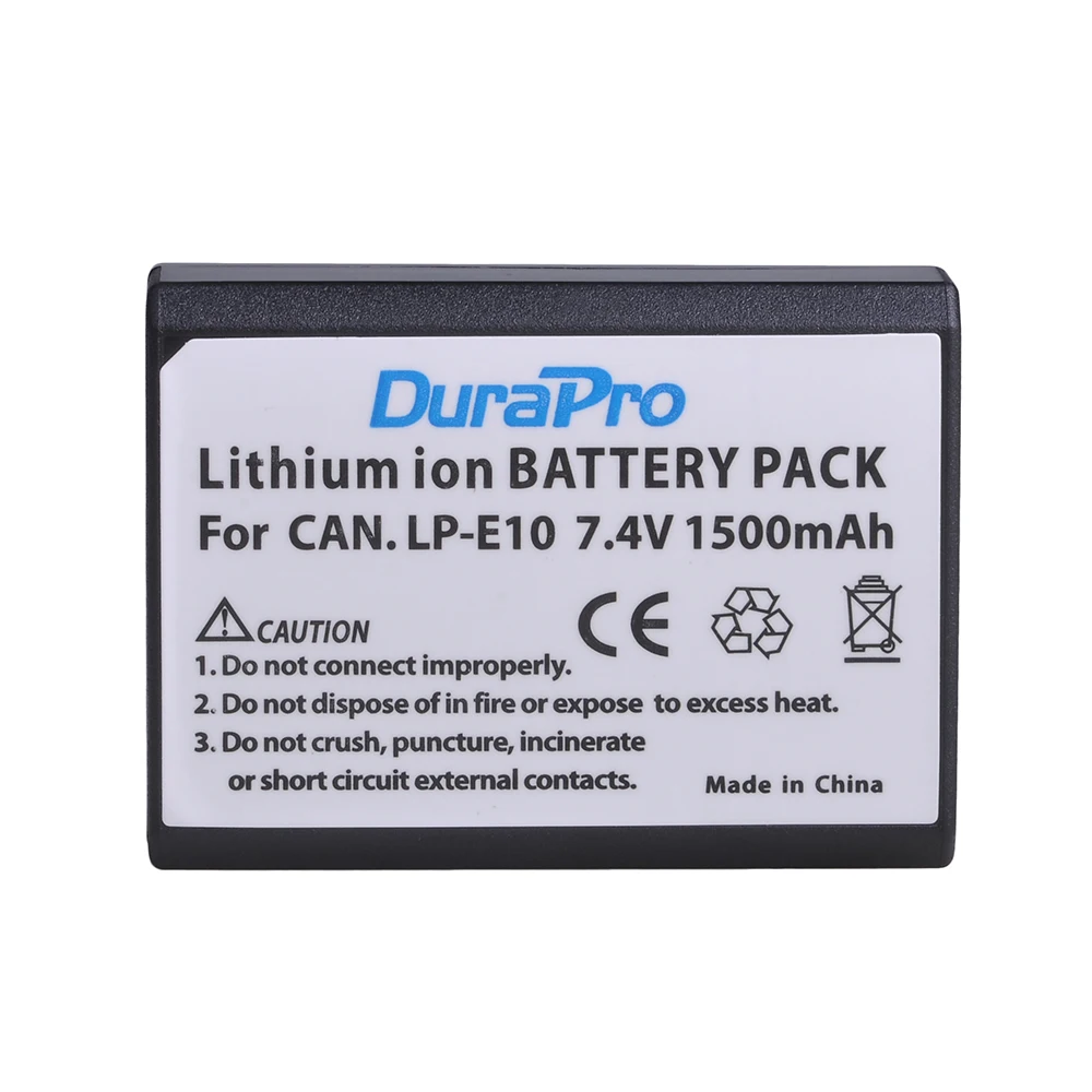 1500mAh LP-E10 LP E10 LPE10 Battery with Charger for Canon EOS 1300D, EOS 1100D, EOS 1200D, Rebel T5, Rebel T6, Rebel T3 