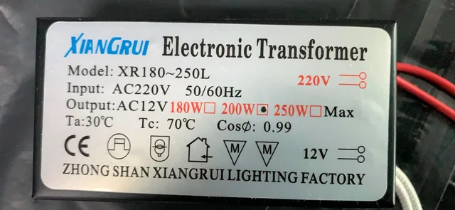 1 piece 3 years warranty Metal electronic transformer driver for 12V 20W 160W 250W LED light bulbs Driver Power Supply 200w