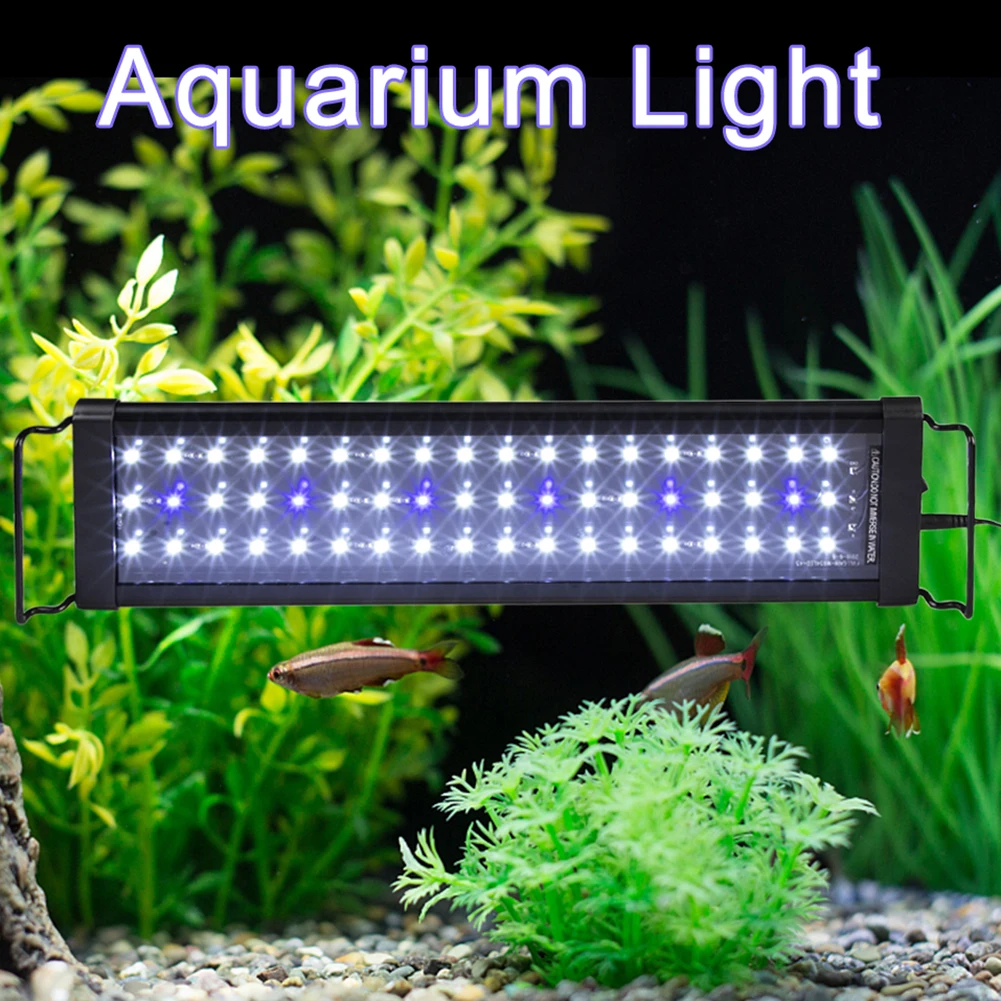 Светодиодный светильник для аквариума с гибкой головкой из алюминиевого сплава, ультратонкая лампа для аквариума, полный спектр для пресноводного аквариума