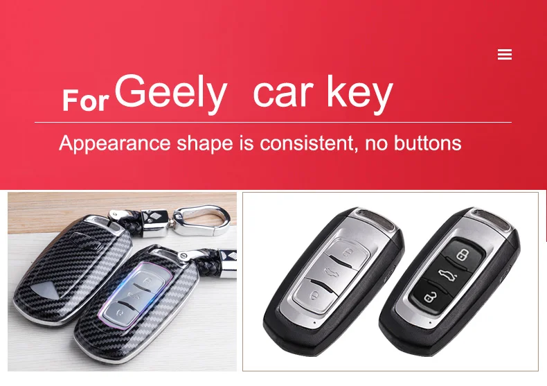 Carbon Fiber Car Smart Key Cover Case Fob For Geely Atlas Boyue NL3 EX7 Emgrand X7 SUV GT GC9 Borui Protect Shell Accessories - H5d3f54303fda45559a5f8e12fa1234c5d