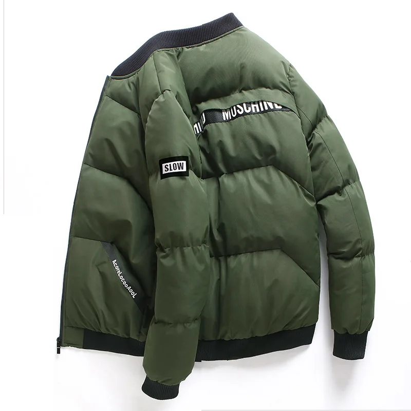 Осенняя и зимняя новая стильная мужская повседневная бейсбольная форма со стоячим воротником, хлопковая стеганая одежда, мужская одежда, приталенное пальто, Молодежные Топы C
