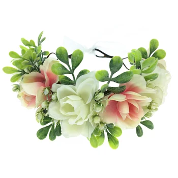 

Wholesale Spring Flowers Wreath Crown Festival Headband Bride Women Hair Accessories Headdress Flower Garlands Wedding Headwear