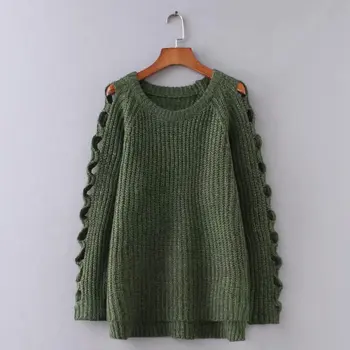 

Knitted Sweater Women's Round Neck Hollow Design Fashion Slim Autumn And Winter New Loose Simple Thick Warm Warm Wild