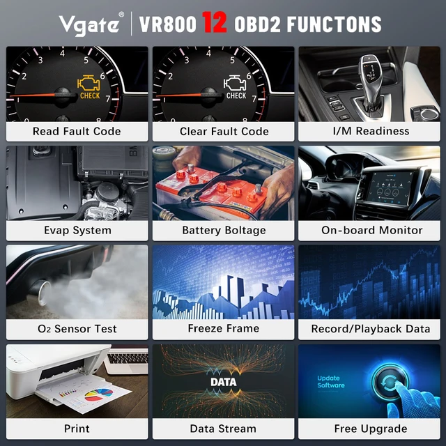 Vgate VR800 Car Code Reader OBD2 Scanner Automotive Scan Tools OBD 2 Diagnostic Auto ODB2 Scanner Tool PK AS500 KW850 ELM327 - Image 2