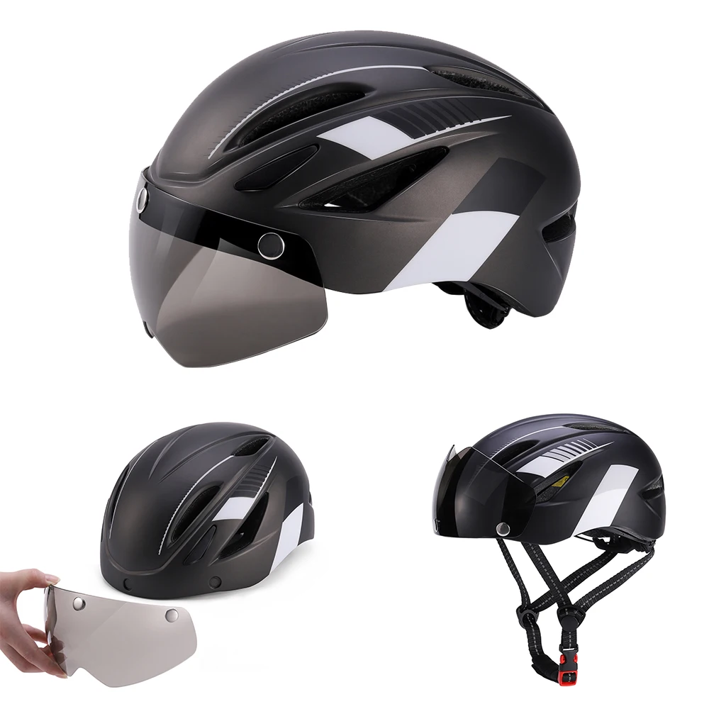 Велосипедный шлем для взрослых, городской шлем для езды на велосипеде, велосипедный шлем со съемным козырьком/светодиодный задний фонарь для скейтборда, BMX шлем