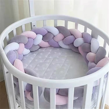 

4-strand Rope Weaving Knot Baby Bumper for Bedding Bed Pillow Set Kids Beds Guardrail Twist Baby Stuff for Newborns Bed Bumper