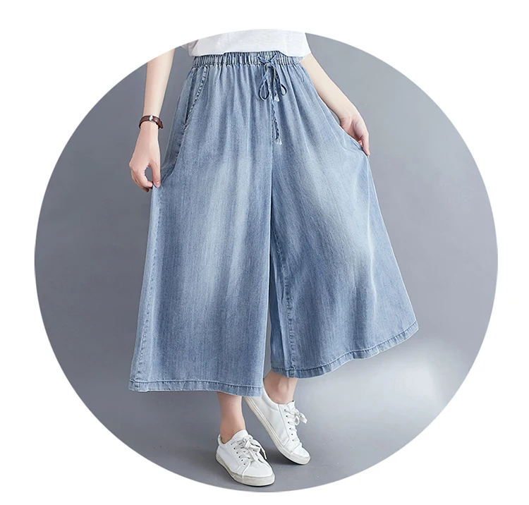 2020 New High Quality Wide Leg Jeans For Women Casual High Waist Elastic Plus Size Baggy Jeans Vintage Lace Up Loose Mom Jeans paige jeans