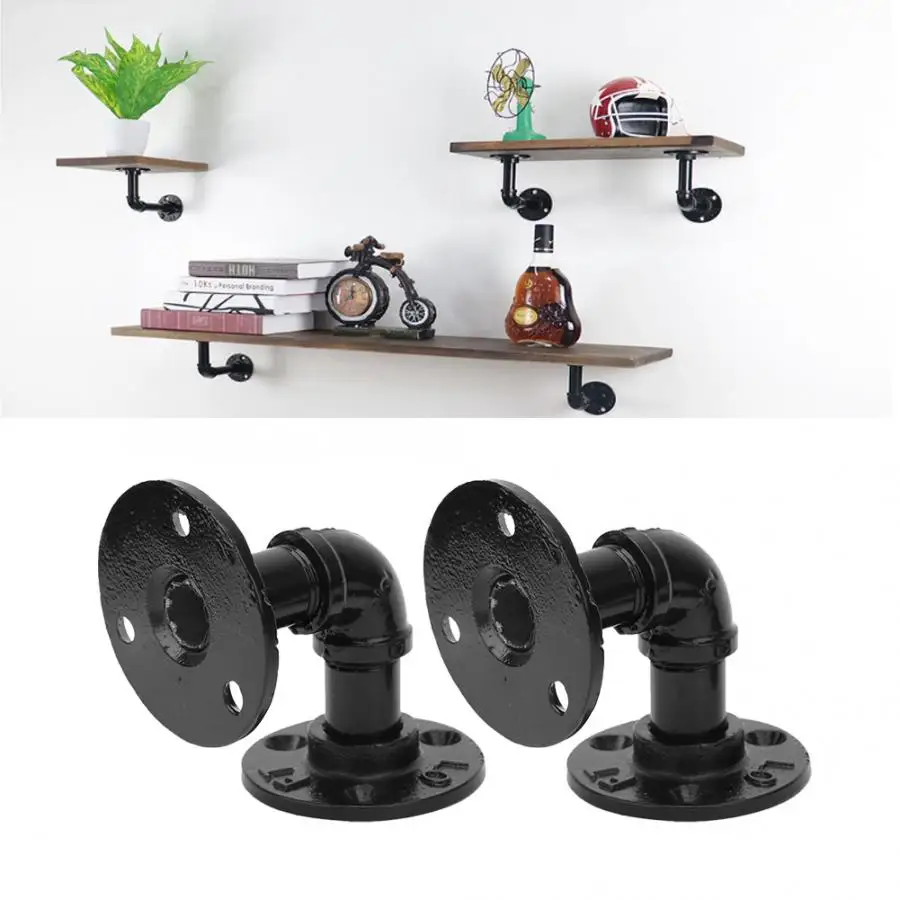 

Shelf support 2 Pcs Wall Bracket Retro Style Stainless Steel Wall Mounted Clapboard Support Shelve wall mount bracket