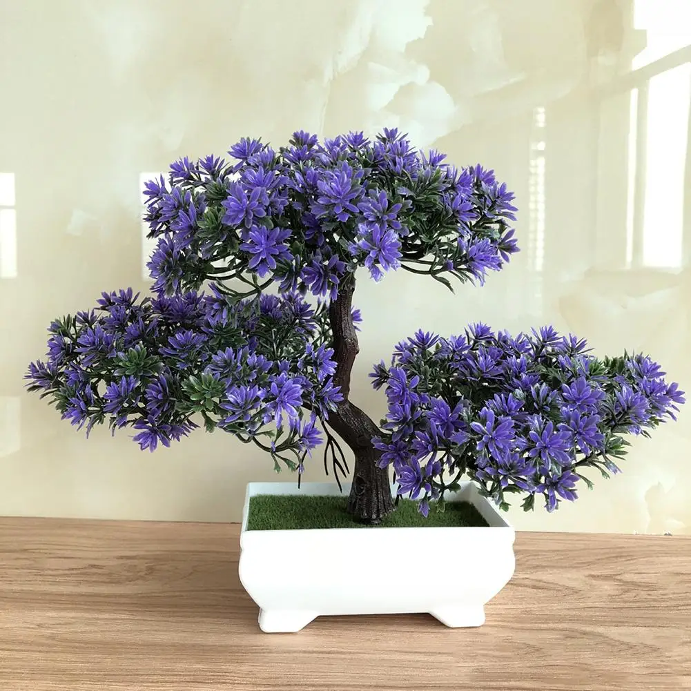 

Ganoderma Tree Lotus Pine Tree Simulation Flower Artificial Plant Bonsai Fake Green Pot Plants Ornaments Table Top Decoration